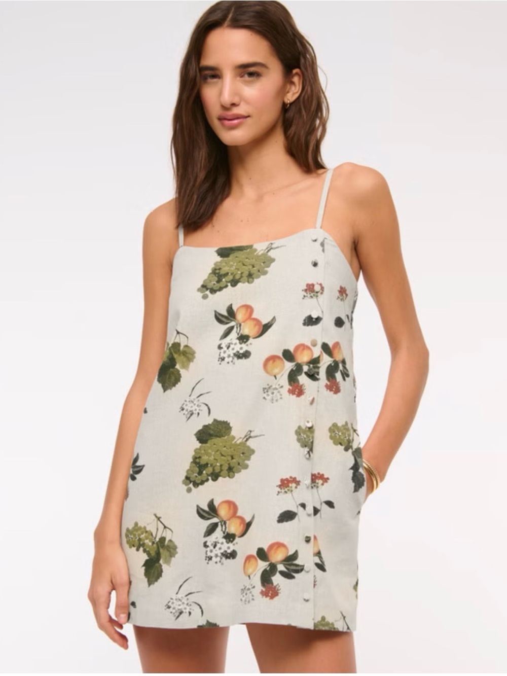 Abercrombie & Fitch Linen Blend Button Skort